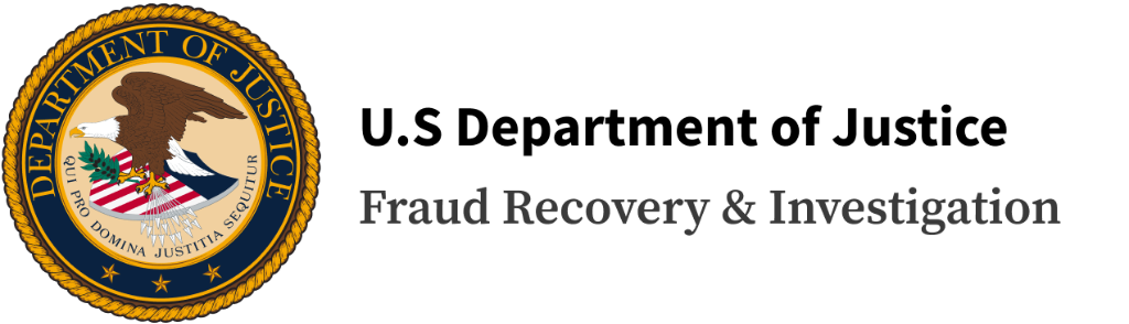 U.S. Department of Justice - Fraud Recovery & Investigation Logo